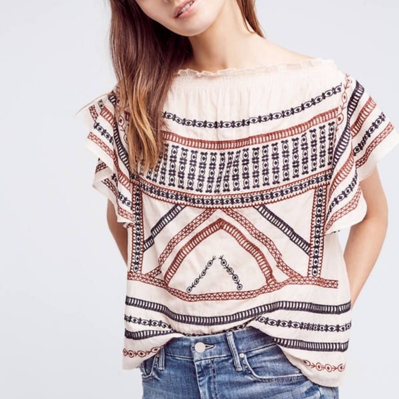 Anthropologie Gretel embroidered blouse, Sz S - Picture 2 of 8